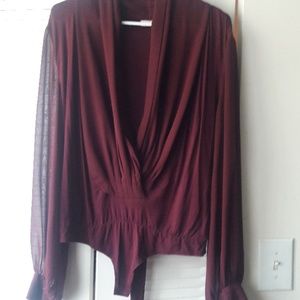 Burgundy Hooked at the bottom blouse